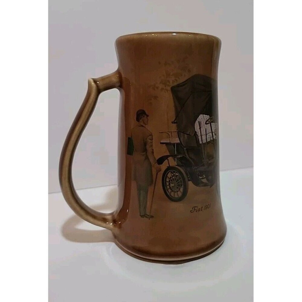 VINTAGE McCOY USA‎ 1901 Fiat MUG Beer Stein ANTIQUE CAR AUTO